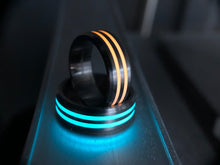 Load image into Gallery viewer, Horizon ring (double stripe titanium)