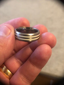 Horizon ring (double stripe titanium)